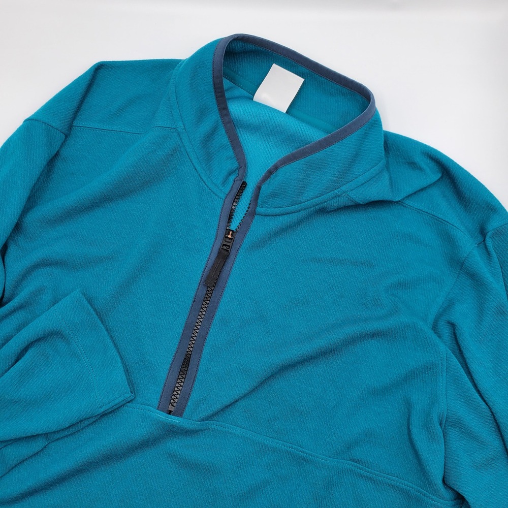 Nike Dri-FIT Mens XL Teal Green Blue 1/4 Zip Pullover Long Sleeve Mock Neck Top